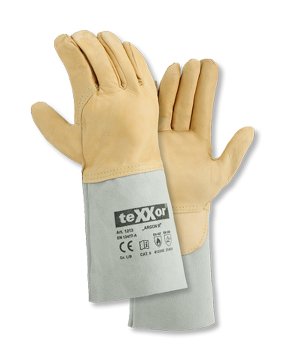 teXXor® Schweißerhandschuhe ARGON III aus Rindnappaleder in Beige
