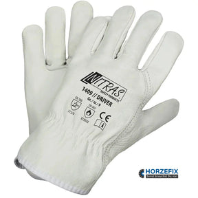 1409 Nitras Driver Rindvolllederhandschuhe EN 407 hitzebeständig grau 12 Paar Gr 8-12 horzefix