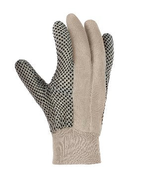 teXXor Baumwoll-Handschuhe KÖPER Rohweiß mit rutschfesten PVC Noppen