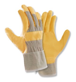 teXXor® Kunstleder-Handschuhe 88 PVWA-TOP Gelb Weiß Größe 10 Arbeitshandschuhe
