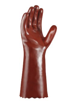 teXXor Topline PVC Chemikalienschutzhandschuhe Rotbraun 40cm Größe 9-10