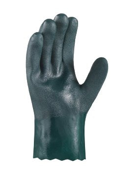 teXXor Topline Grüne PVC Chemikalienschutzhandschuhe Geraut 27cm Länge