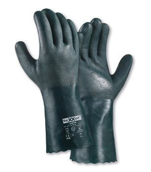 teXXor® Topline PVC Chemikalienschutz-Handschuhe Grün Robust Griffig 2141