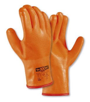 teXXor® Topline Winterhandschuhe PVC Leuchtorange Gr. 10 Kälteschutz Chemikalien