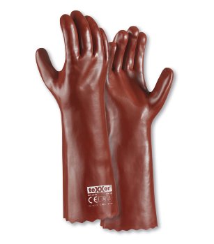 teXXor® 2173 PVC-Handschuhe Abriebfest Flüssigkeitsabweisend Rotbraun Größe 10