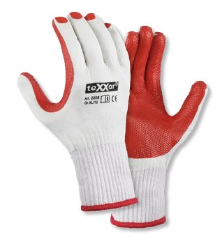 teXXor 2205 Universalhandschuhe Latex Rot Natur Strickbund Arbeitshandschuhe