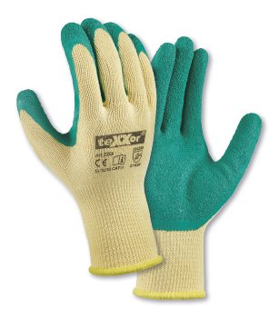 teXXor 2206 Grobstrick-Handschuhe mit Latex-Beschichtung in Gelb-Grün