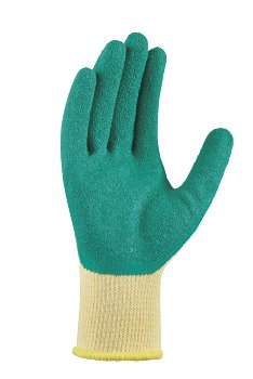 teXXor 2206 Grobstrick-Handschuhe mit Latex-Beschichtung in Gelb-Grün