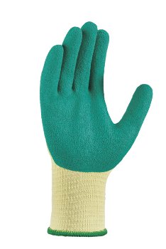 teXXor 2207 Grobstrick-Handschuhe Latex-Beschichtung Gelb-Grün für Bau und Handwerk
