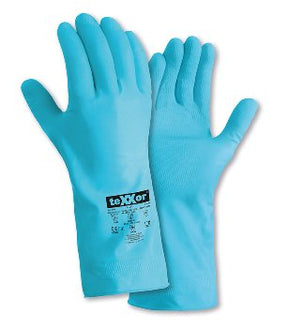 teXXor® Haushaltshandschuhe Naturlatex Blau Velourisiert Lebensmittelgeeignet 30cm 2225