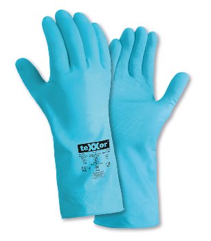 teXXor® Haushaltshandschuhe Naturlatex Blau Velourisiert Lebensmittelgeeignet 30cm 2225