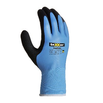 teXXor TOUCH Winter Arbeitshandschuhe Latex Beschichtung Touchscreen Blau Schwarz