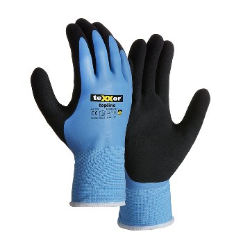 teXXor TOUCH Winter Arbeitshandschuhe Latex Beschichtung Touchscreen Blau Schwarz