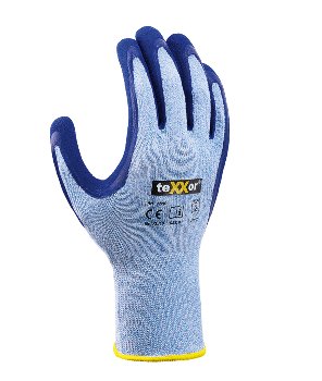 teXXor 2229 Polyester Strickhandschuhe mit griffiger Latex-Beschichtung und Strickbund