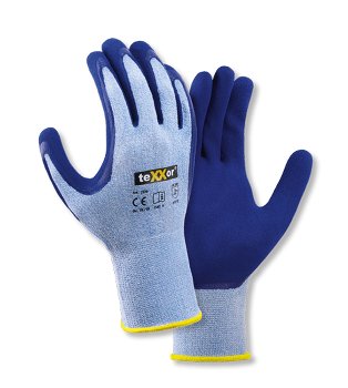 teXXor 2229 Polyester Strickhandschuhe mit griffiger Latex-Beschichtung und Strickbund