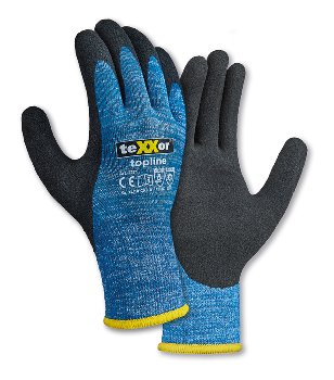teXXor® topline Winterhandschuhe Blau: Warme, flexible Montagehandschuhe mit Griffsicherheit