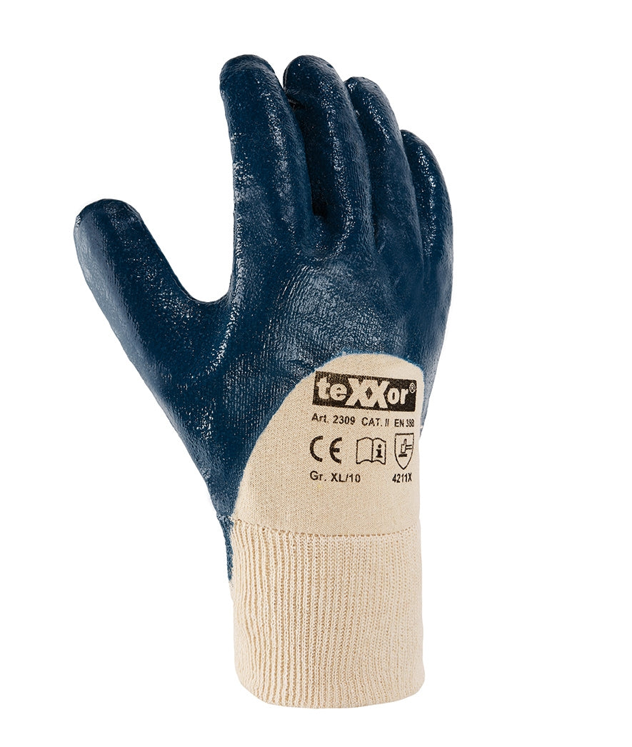 2309 texxor 3/4 Nitril beschichtet blau Strickhandschuh 12-144 Paar Gr 7-11