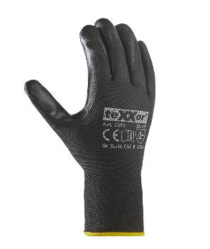 teXXor 2353 Nitril-Handschuhe Polyester-Strick Schwarz für Bau und Montage