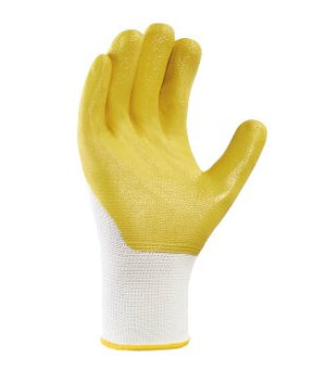 teXXor 2358 Polyester-Strickhandschuhe Nitril-Beschichtet Gelb Robuste Arbeitshandschuhe für Profis