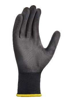 teXXor® Polyester-Strickhandschuhe für Montagearbeiten mit PU-Beschichtung Schwarz