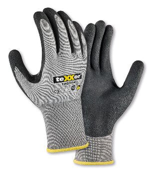 teXXor topline Schnittschutz-Strickhandschuhe: Robuster Schutz, Nitrilbeschichtung, Touchscreen-fähig