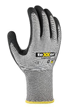 teXXor topline Schnittschutz-Strickhandschuhe: Robuster Schutz, Nitrilbeschichtung, Touchscreen-fähig