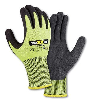 teXXor Topline Schnittschutz-Strickhandschuhe: Robuste Nitrilbeschichtung für sicheren Halt