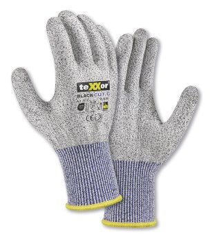 teXXor® BLACK CUT C Schnittschutz-Strickhandschuhe Unbeschichtet Ergonomisch Touchscreenfähig