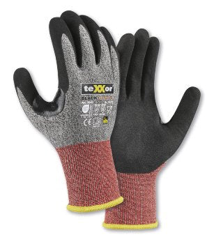 teXXor BLACK CUT F Schnittschutz-Strickhandschuhe: Ergonomisch, Flexibel, Touchscreen-Kompatibel, Sicher