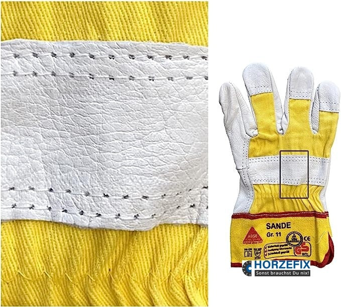 292002 Hase Sande gelb Arbeitshandschuh Lederhandschuhe 12 Paar Gr 8-12 Hase Safety Gloves