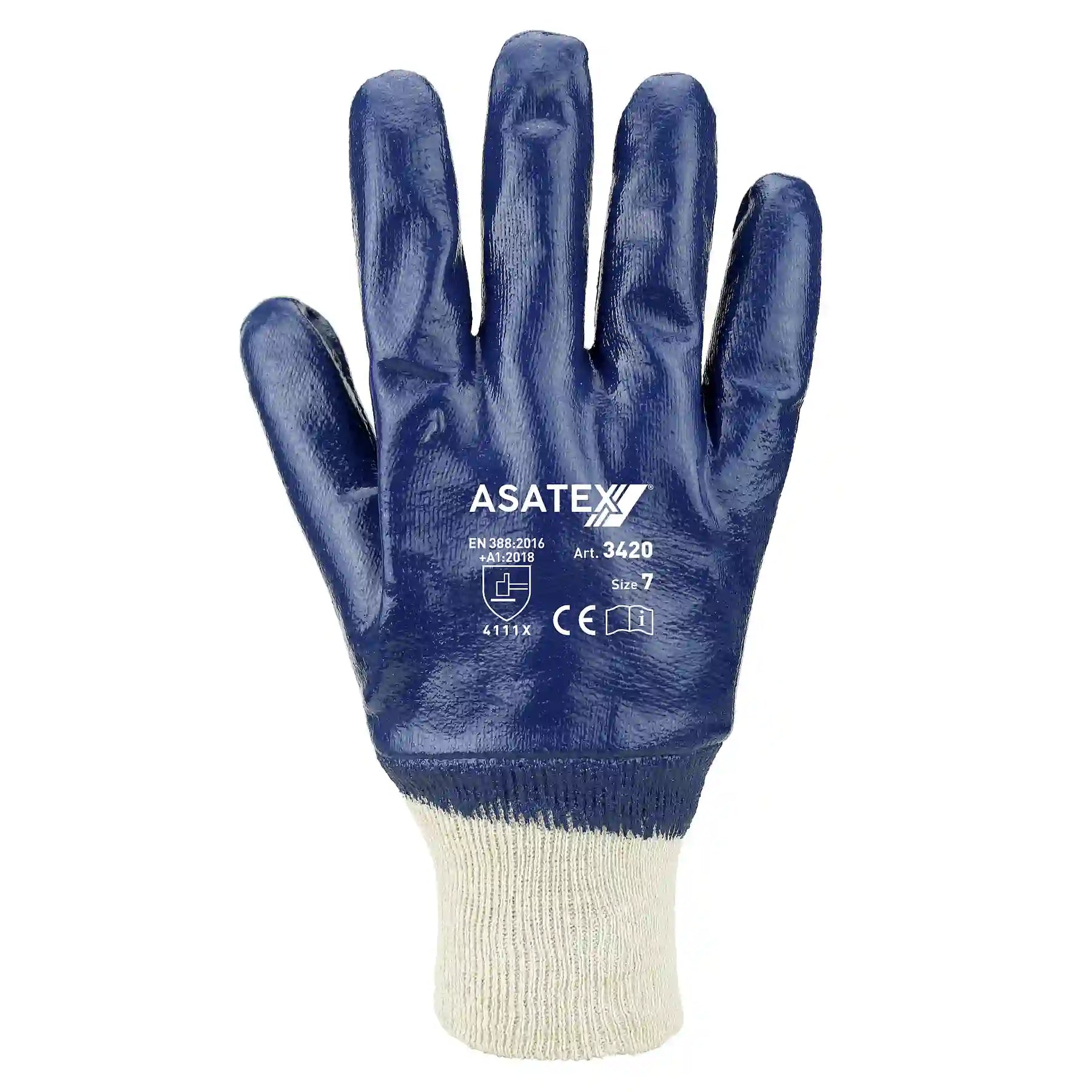 Robuster Nitril-Handschuh 3420 Vollbeschichtet mit Strickbund für den optimalen Arbeitsschutz