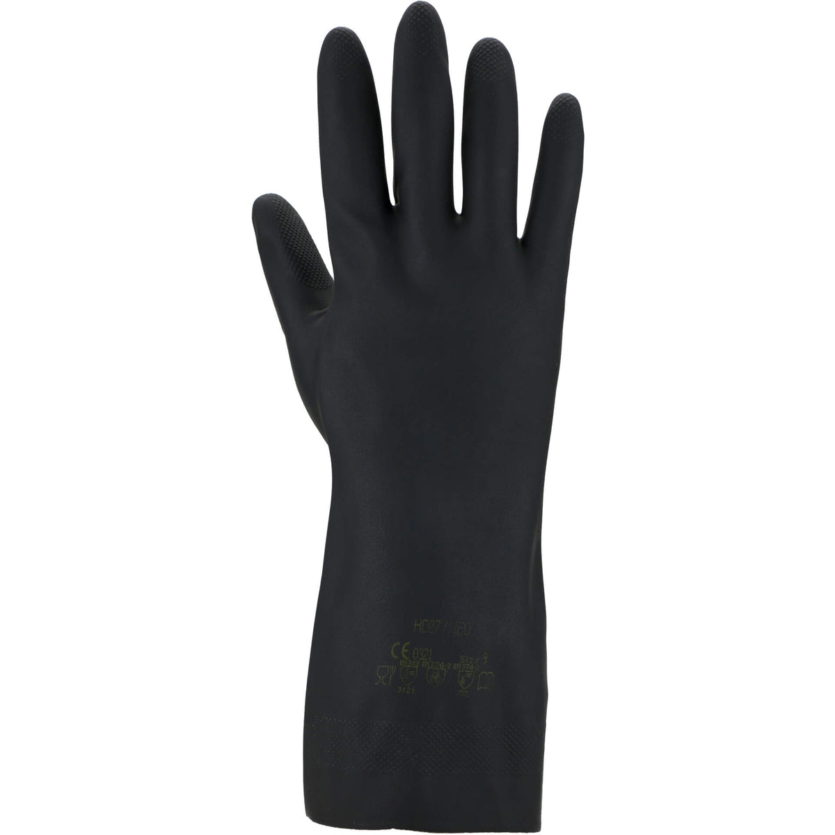 ASATEX Chemikalienschutzhandschuh 3470 Schwarz Polychloropren Latex Robust Lebensmittelecht