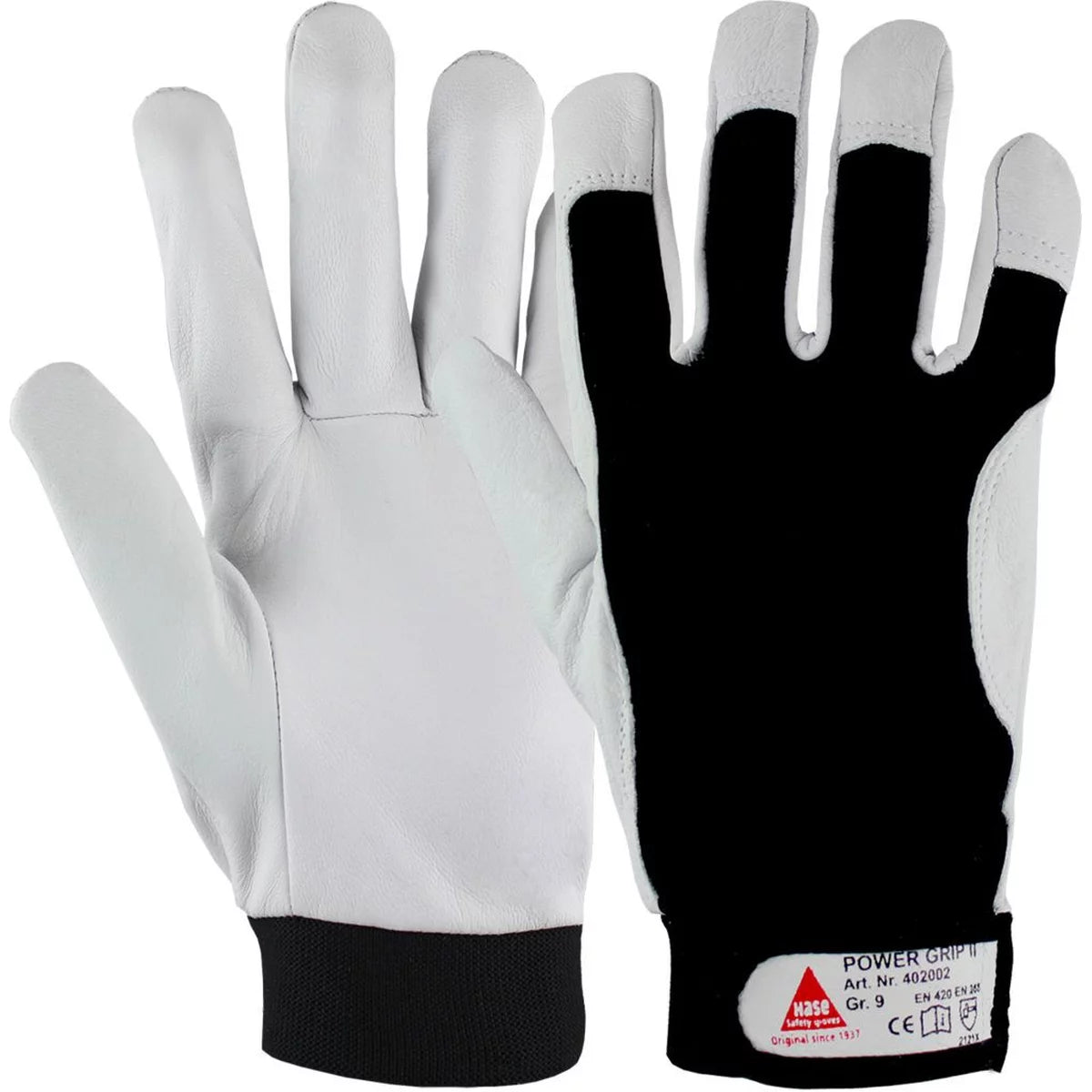 402002 Hase Montagehandschuh Power Grip II Ziegennappaleder Klettverschluss Gr 7-12 Hase Safety Gloves