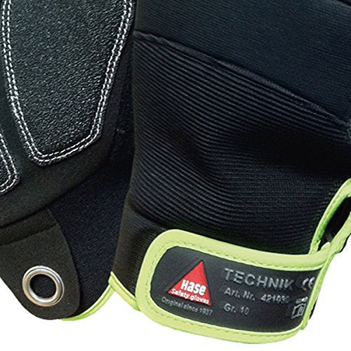 421030 Hase Technik 3 Fingerhandschuh Klett HiTech-Synthetikleder 1 Paar Gr 8-12 Hase Safety Gloves