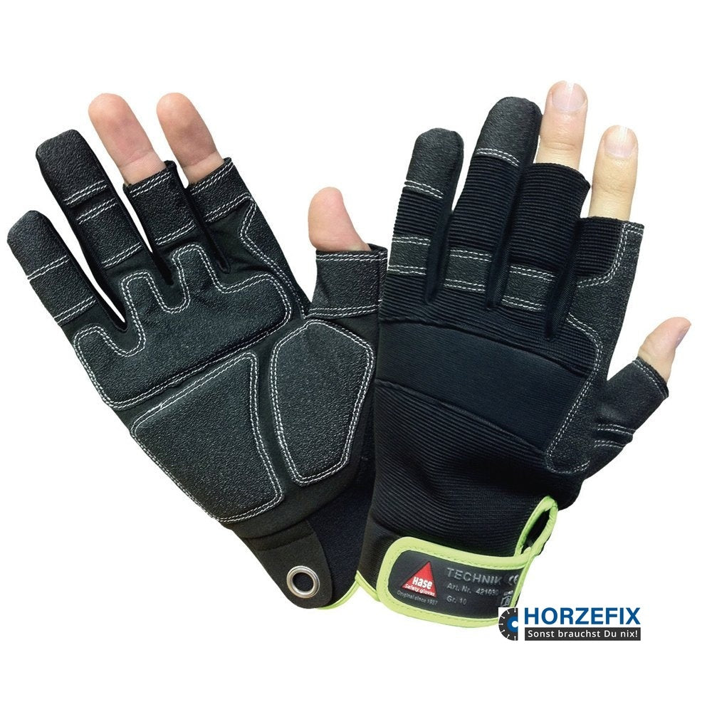 421030 Hase Technik 3 Fingerhandschuh Klett HiTech-Synthetikleder 1 Paar Gr 8-12 Hase Safety Gloves