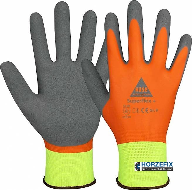 508645 Hase Superflex + Montagehandschuh Latex orange vollbeschichtet 10 Paar Gr 7-11 Hase Safety Gloves