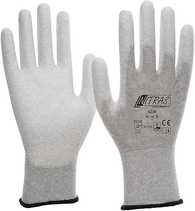6230 Nitras ESD-Handschuhe - antistatisch und Touchscreen geeignet 12 Paar Gr 5-11 horzefix