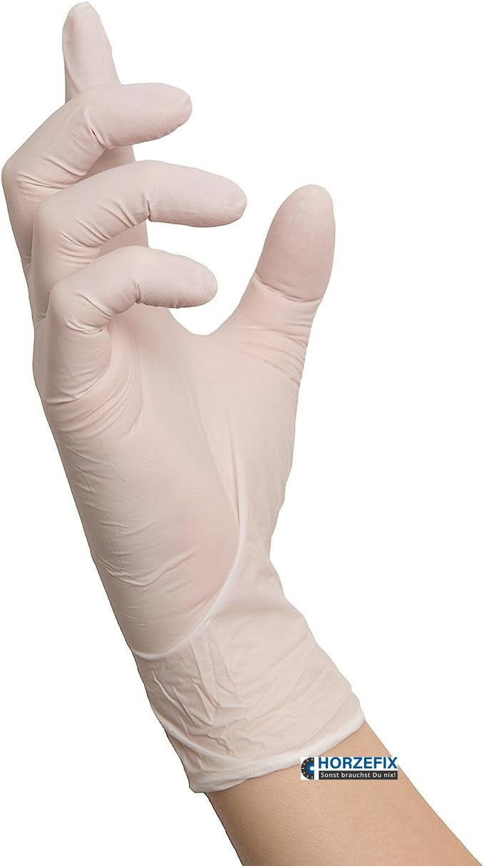 8310 Nitras white wave nitril Einmalhandschuhe puderfrei weiß reißfest 10 Boxen je 100 Stück Gr. XS-XL horzefix