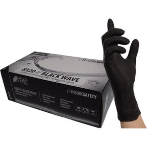 8320 Nitras black wave nitril-Einmalhandschuh Schwarz 100 Stück je Box Gr XS-XL horzefix