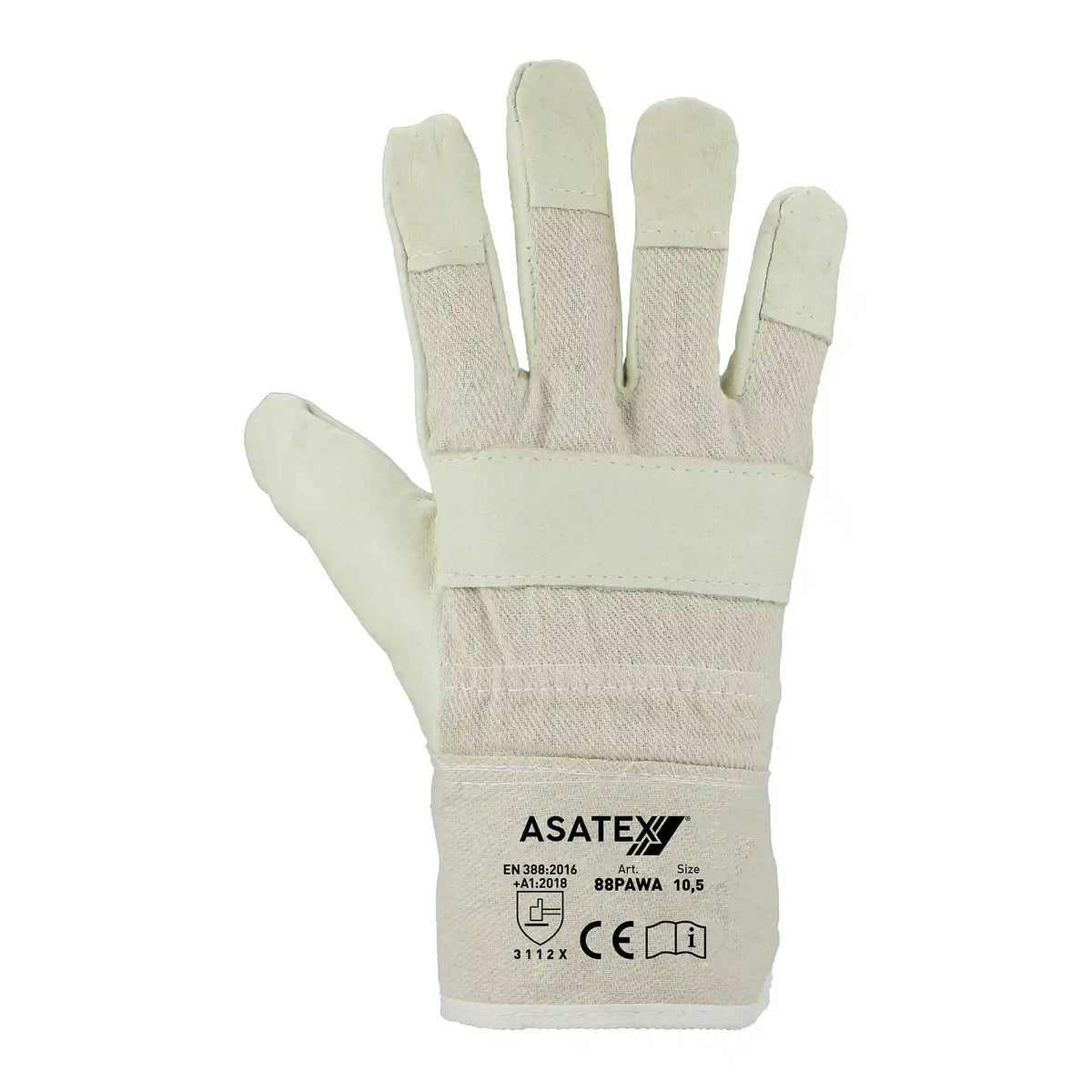 ASATEX 88PAWA Schweinsnarbenleder Arbeitshandschuhe mit Canvas-Stulpe und Innenhandfutter