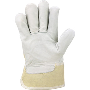 Robuster Rindnarbenleder Handschuh ADLER-C mit Canvas-Rücken für harte Arbeit