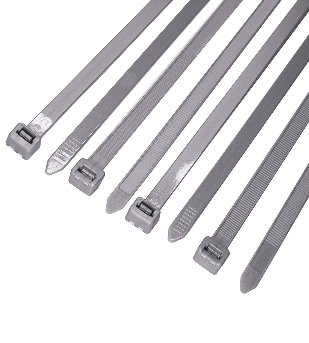 HorzeFix Kabelbinder 100 Stück grau lang uv beständig Universalbinder 2,5/3,6/4,8/7,6 breit
