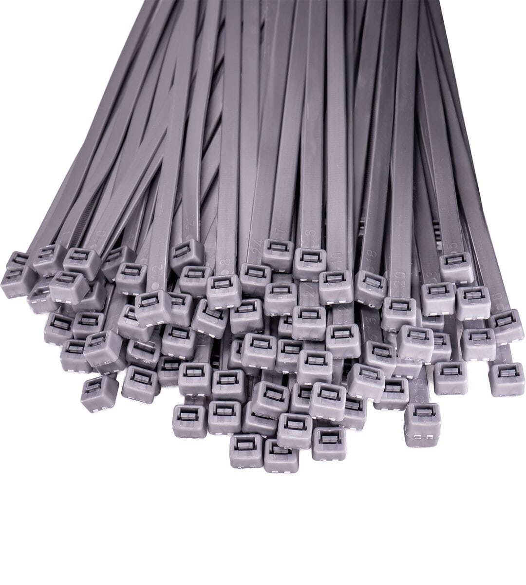 HorzeFix Kabelbinder 100 Stück grau lang uv beständig Universalbinder 2,5/3,6/4,8/7,6 breit HorzeFix
