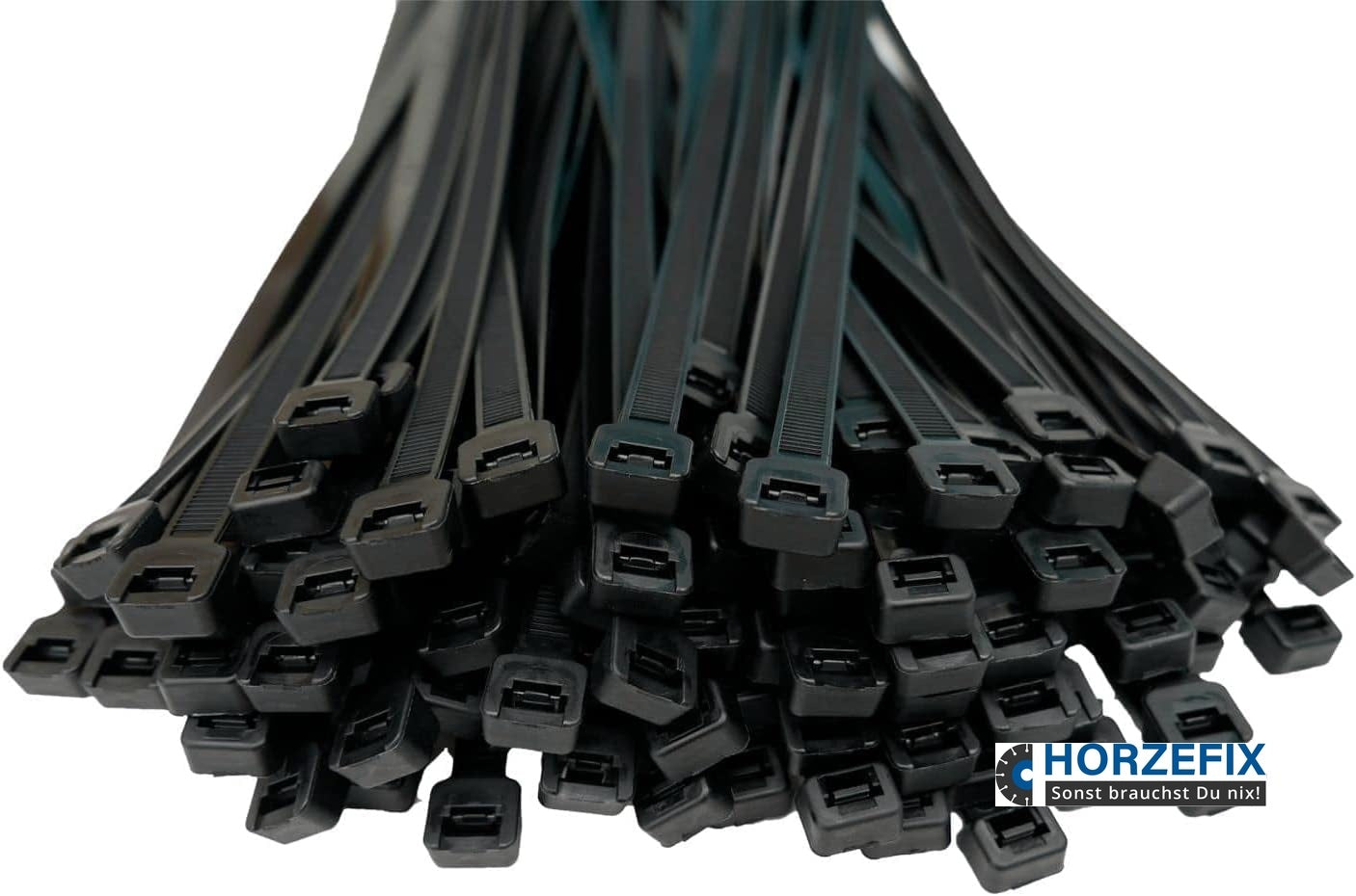 HorzeFix Kabelbinder 100 Stück schwarz uv beständig Universalbinder 2,5/3,6/4,8/7,6 breit horzefix