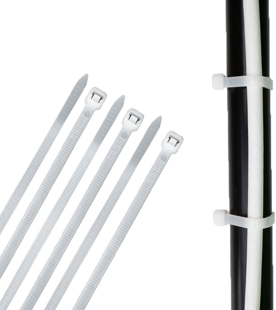 HorzeFix Kabelbinder 100 Stück weiß wetterfest lang uv beständig Universalbinder 2,5/3,6/4,8/7,6 breit horzefix