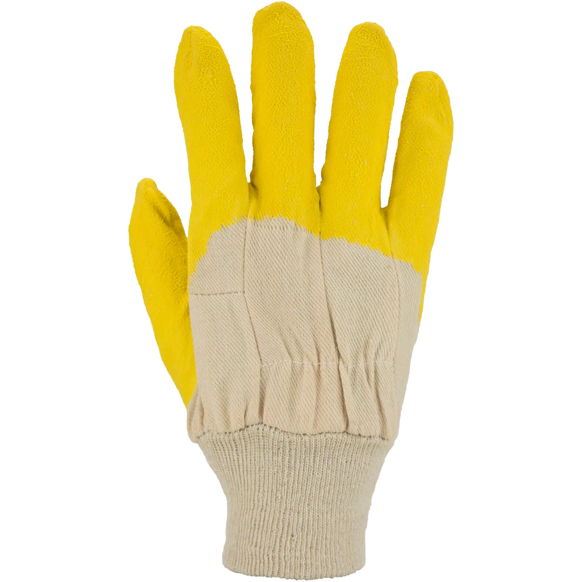 ASATEX Latex Handschuh LS Gelb Baumwolle Beschichtet Griffsicher PSA Kat. I