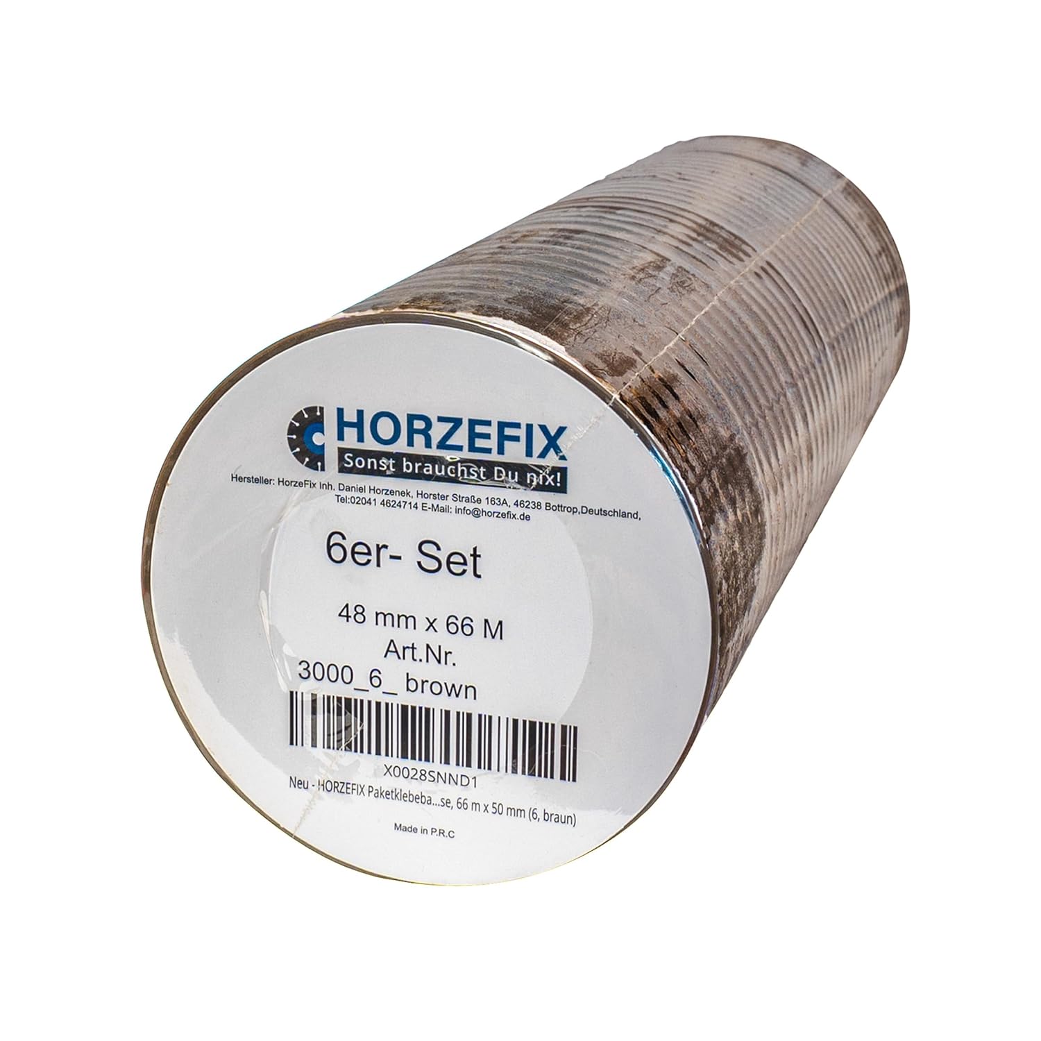 HORZEFIX Paketklebeband braun 48 mm x 66 m, 48 Mikron, extra stark, universell für Versand & Umzug
