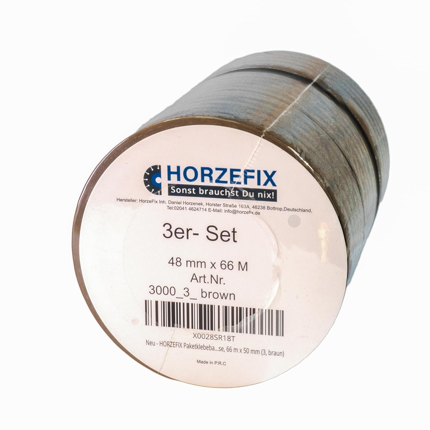 HORZEFIX Paketklebeband braun 48 mm x 66 m, 48 Mikron, extra stark, universell für Versand & Umzug
