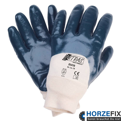 03410 Nitras Baumwoll-Jersey Handschuh mit Nitril-3/4 Beschichtung 12 Paar G.8-11