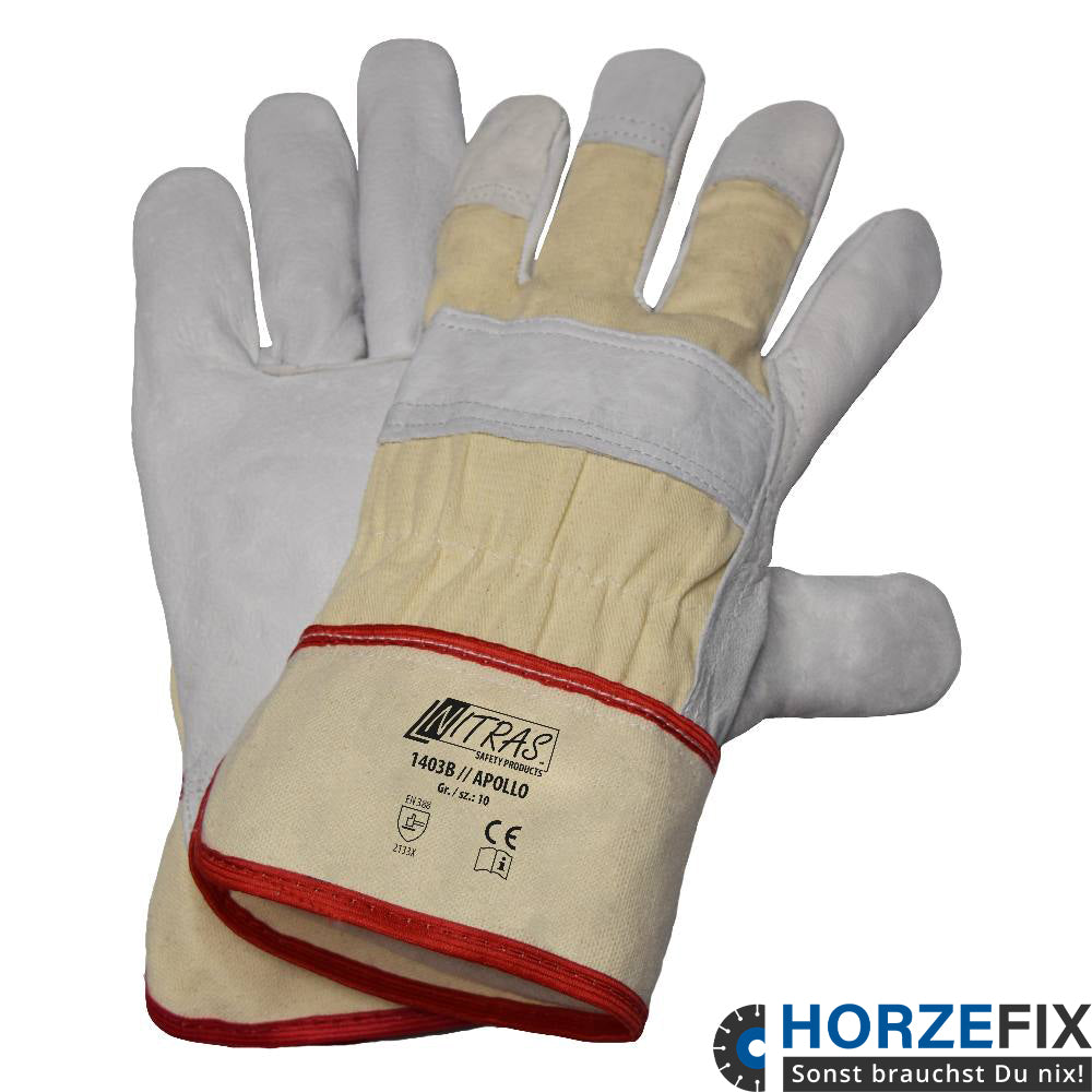  Nitras Rindvolllederhandschuh APOLLO nach EN388 Gr. 8-12